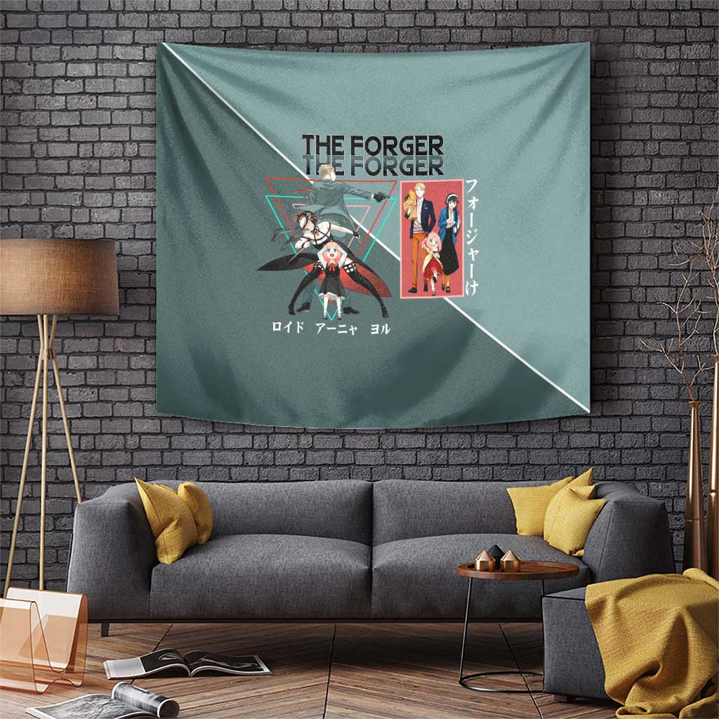Spy Family Tapestry With The Forger Family Anime Design Featuring Loid Yor Anya