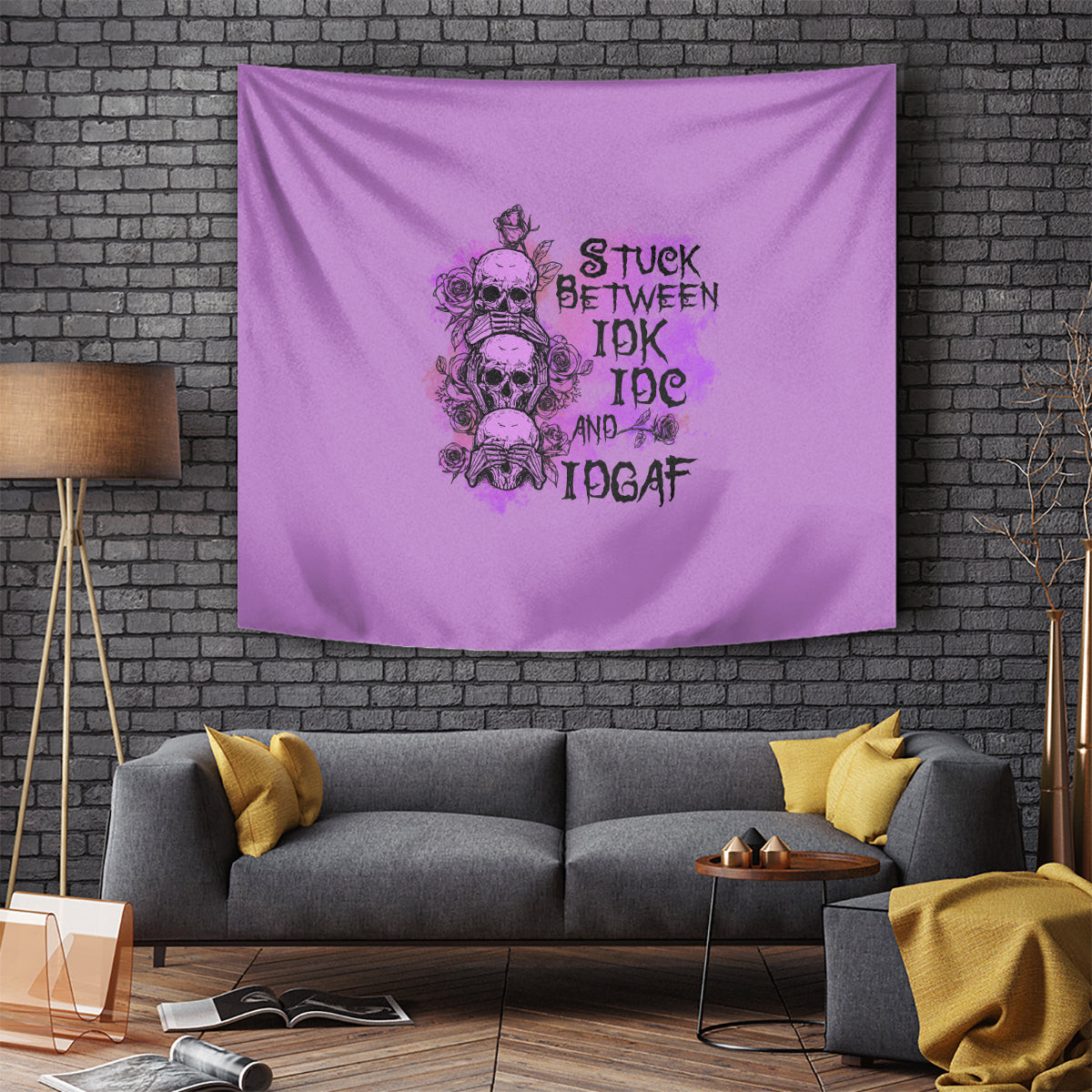 Stuck Between Idk Idc And Idgaf Tapestry
