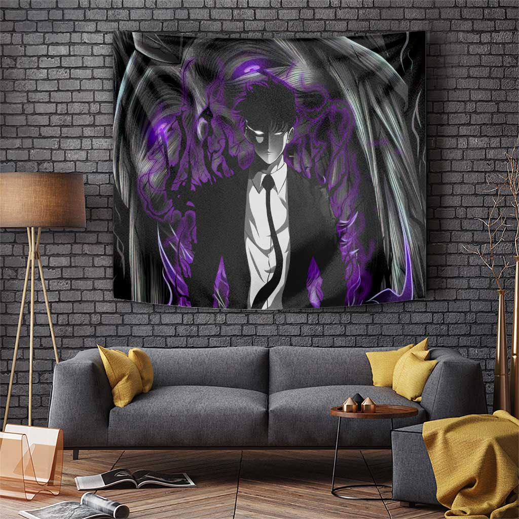 Sung Jin Woo Solo Leveling Shadow Monarch Tapestry In Black Coat