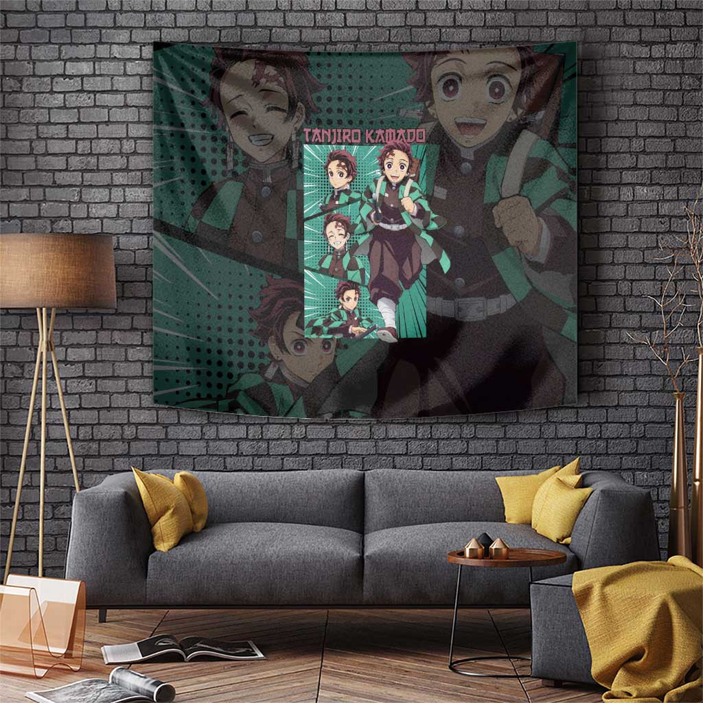 Tanjiro Demon Slayer Fierce Blade Tapestry And Kind Heart Japan Anime Style