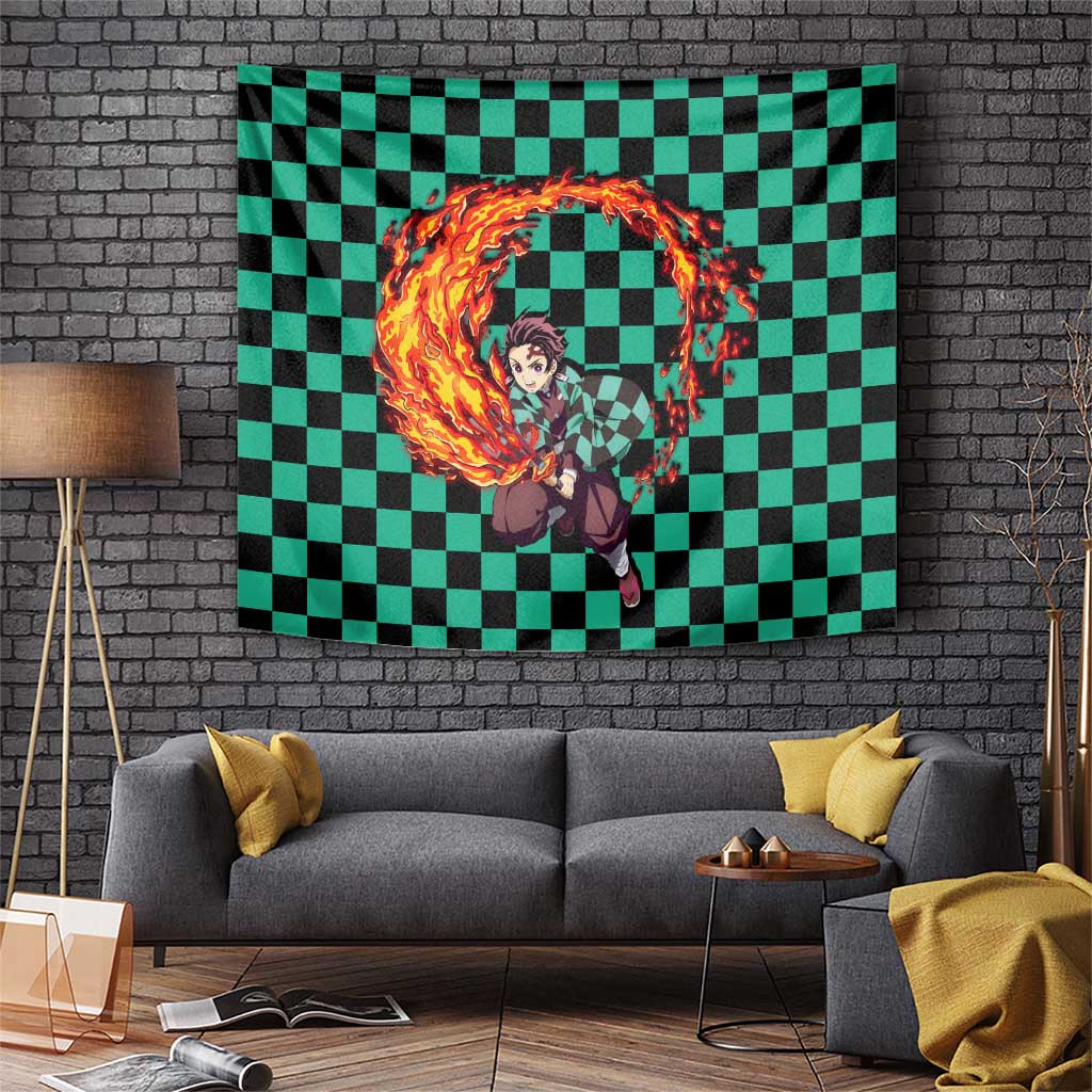 Tanjiro Sun Breathing - Demon Slayer Tapestry Anime Style
