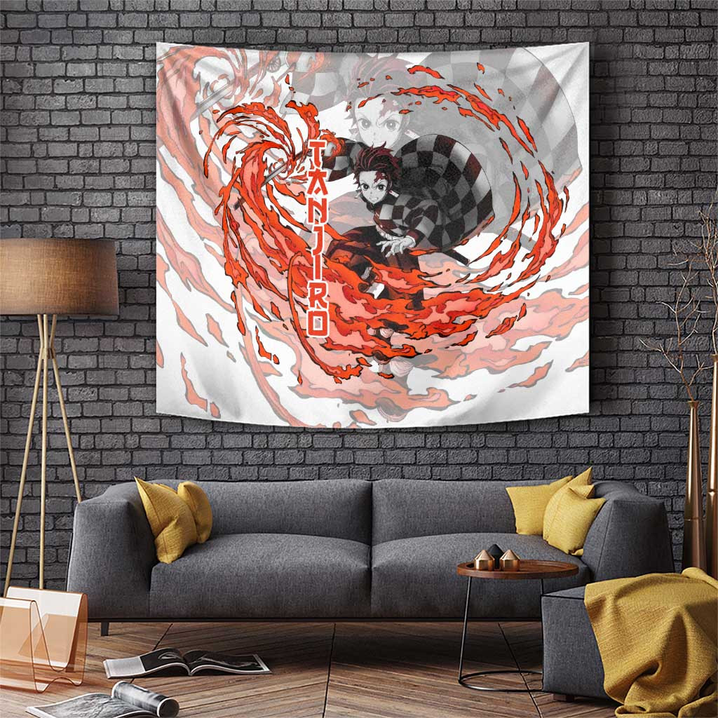 Tanjro Kimetsu No Yaiba Kind Swordsman Tapestry With Fierce Resolve Anime Japan Style
