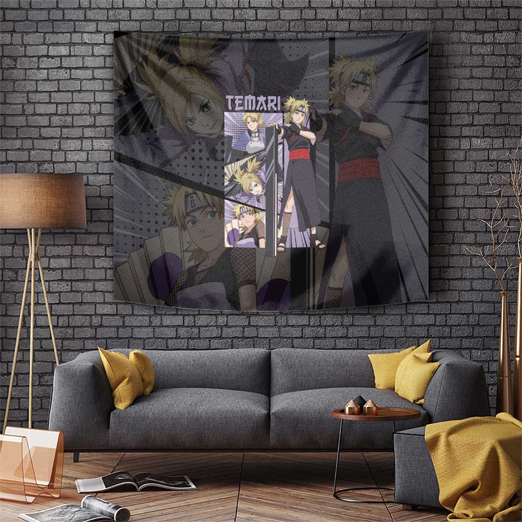 Temari Naruto Wind Style Kunoichi Tapestry With Giant Fan Anime Style