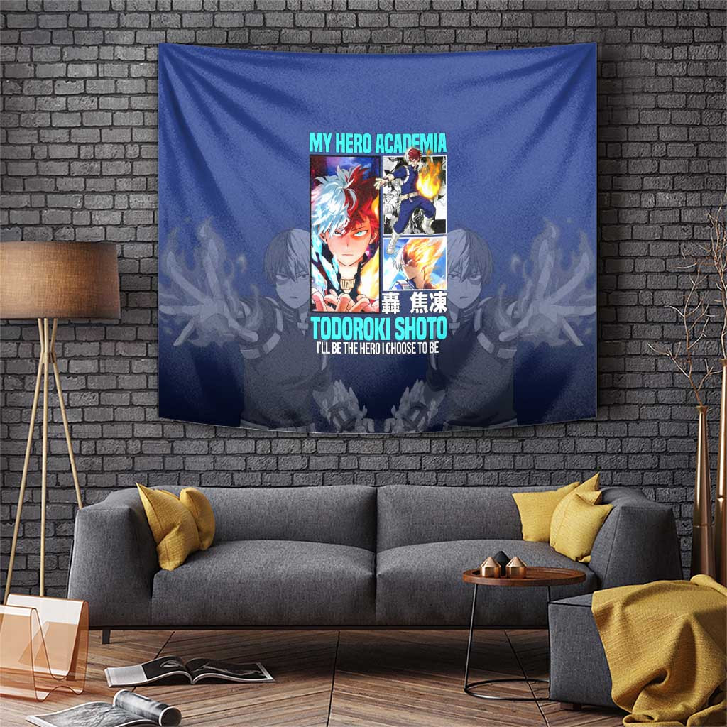 Todoroki Shoto Tapestry My Hero Academia Anime Fire And Ice Design
