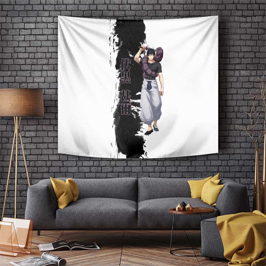 Toji Fushiguro Jujutsu Kaisen Tapestry With Black And White Spirit Summon Aura