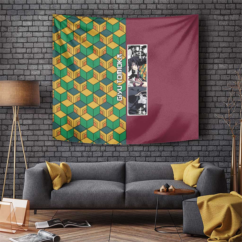 Tomioka Giyu Haori Demon Slayer Tapestry Anime Style
