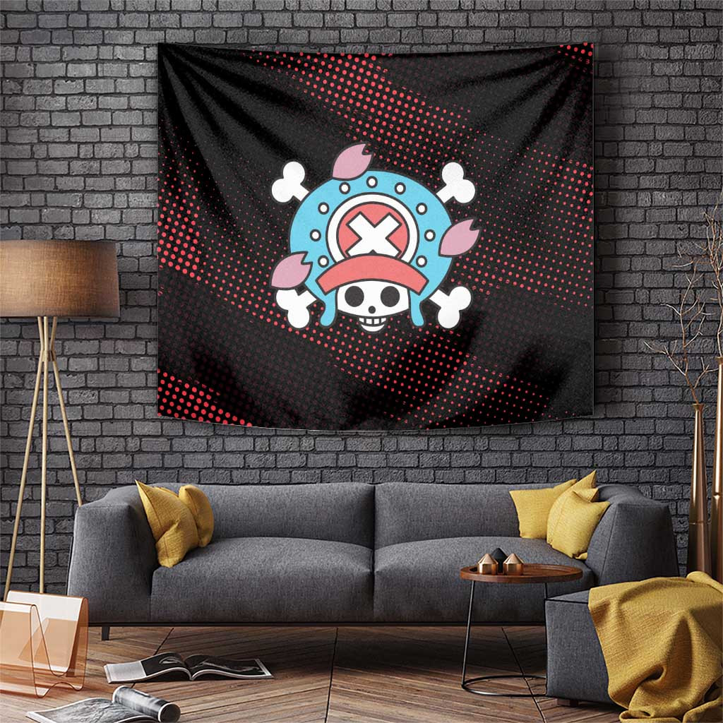 Tony Tony Chopper Tapestry With Anime Reindeer Design In Black And Red