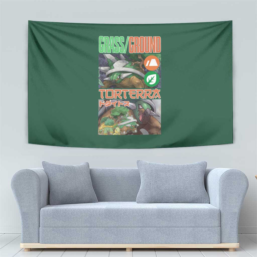Torterra Tapestry Evolution Grass Ground Type Forest Turtle Design