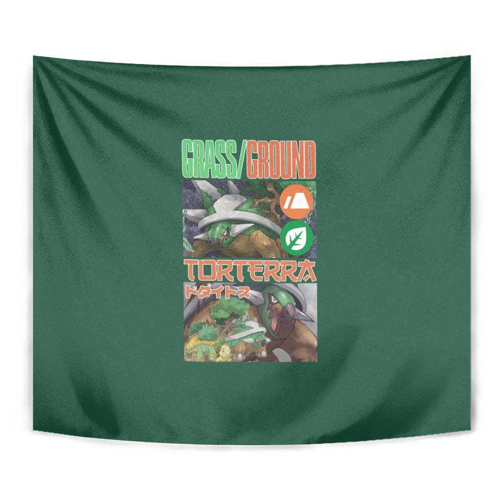 Torterra Tapestry Evolution Grass Ground Type Forest Turtle Design