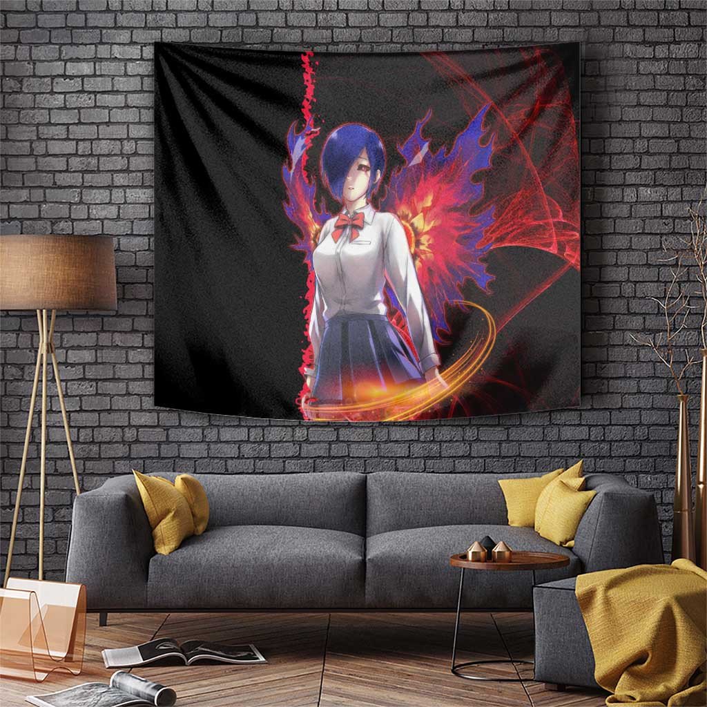 Touka Kirishima Tokyo Ghoul Quiet Ghoul Waitress Tapestry With Fierce Wings Anime Style