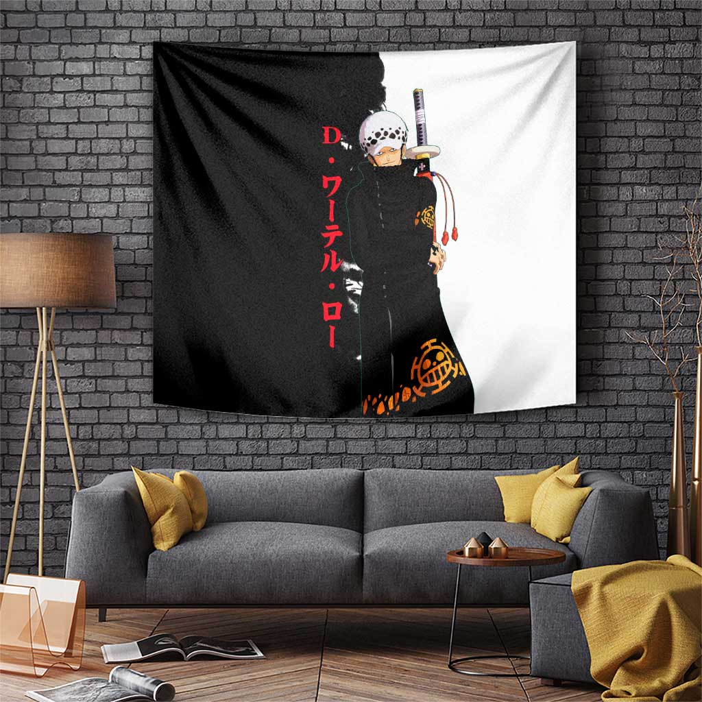 Trafalgar D Water Law Tapestry With Sword And Heart Pirates Emblem Design