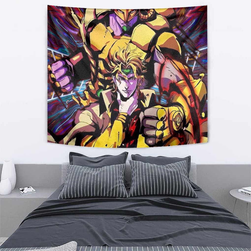 Trippy Dio Brando Jojos Bizarre Adventure Tapestry Anime Style