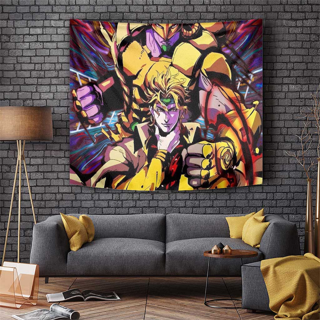 Trippy Dio Brando Jojos Bizarre Adventure Tapestry Anime Style