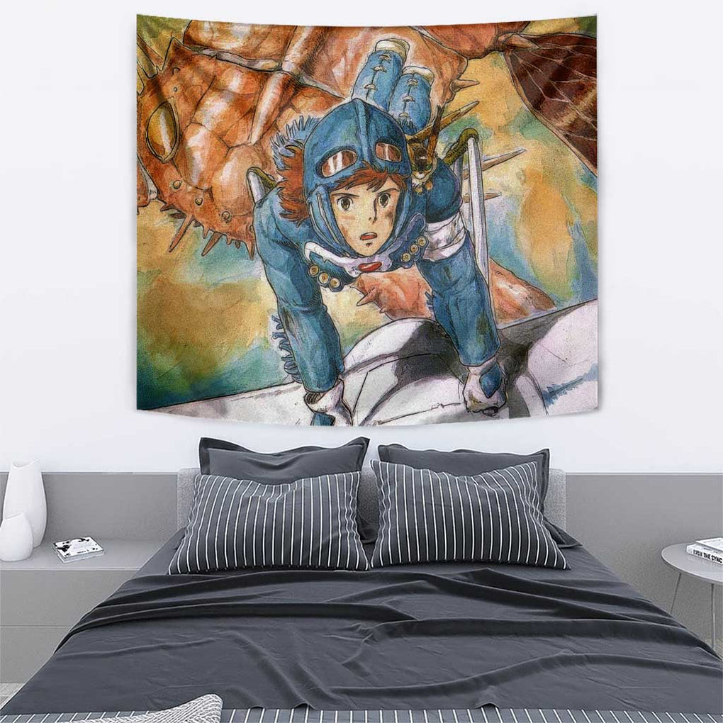 Trippy Nausicaa Of The Valley Of The Wind Studio Ghibli Tapestry Trippy Style