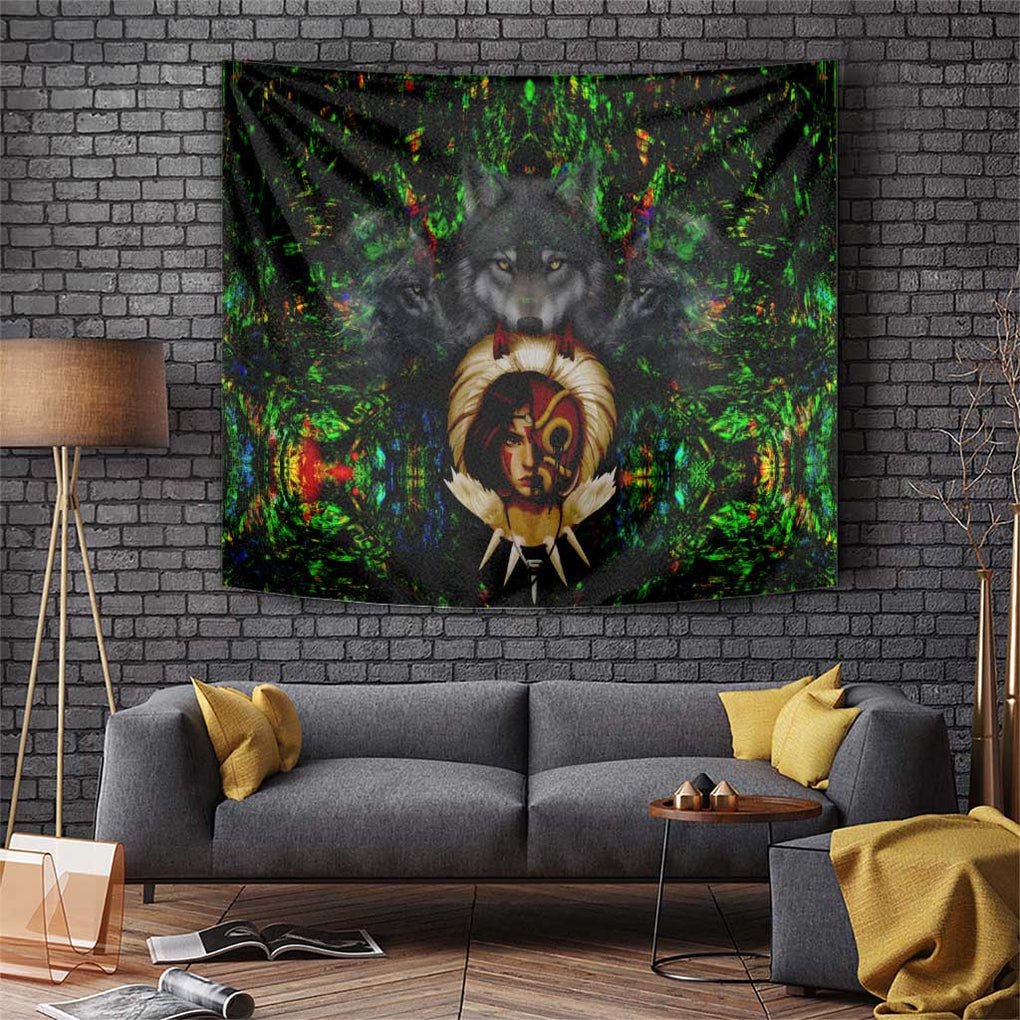 Trippy Princess Mononoke Studio Ghibli Tapestry Trippy Style