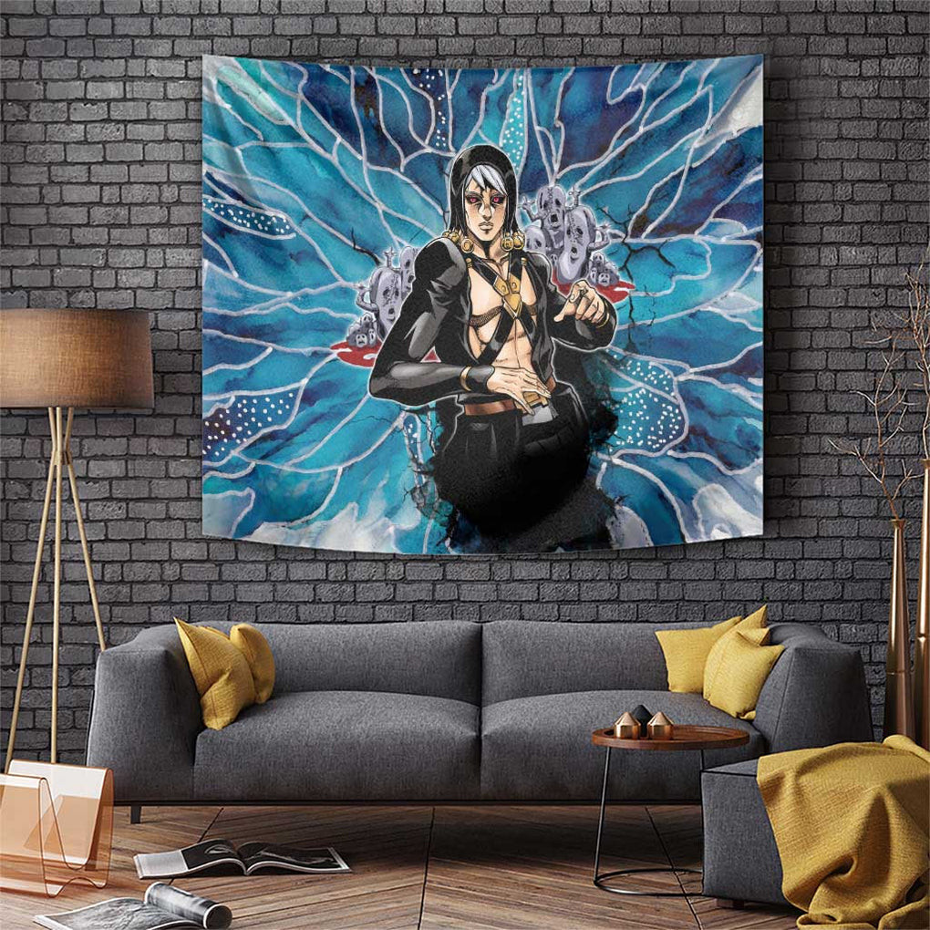 Trippy Risotto Nero Metallic Jojos Bizarre Adventure Tapestry Trippy Style
