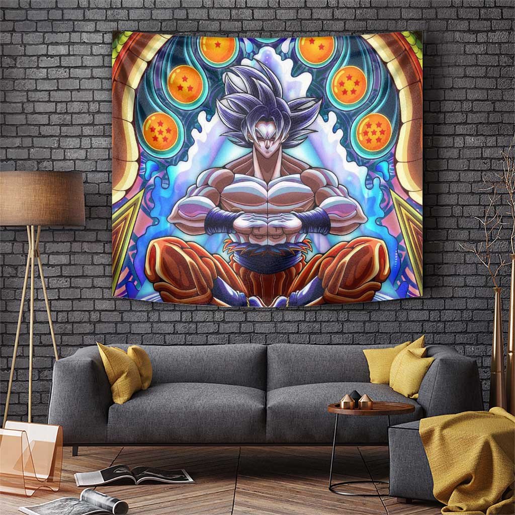 Trippy Ultra Instinct Goku Dragon Ball Z Tapestry Anime Trippy Style