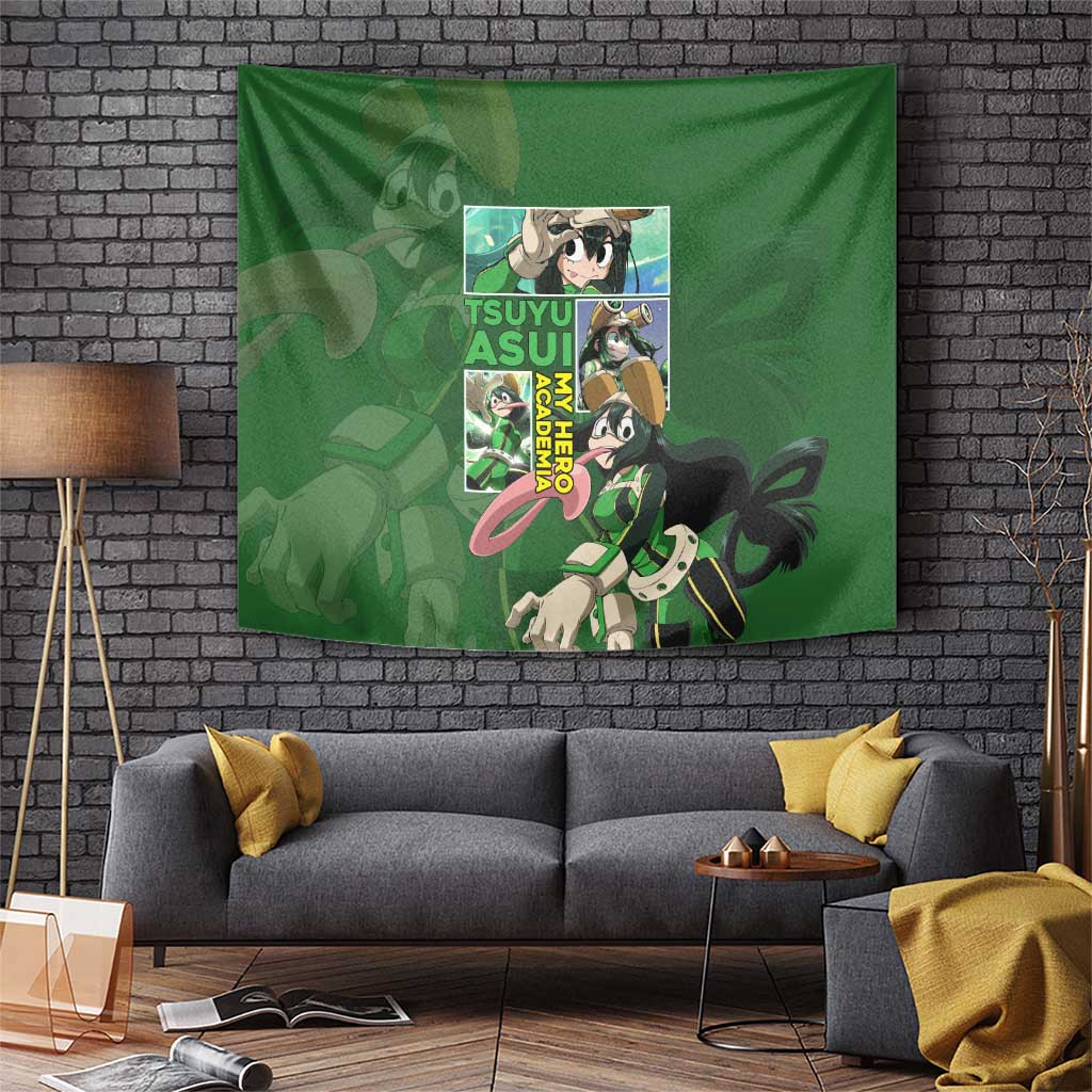Tsuyu Asui My Hero Academia Tapestry Frog Quirk Playful Green
