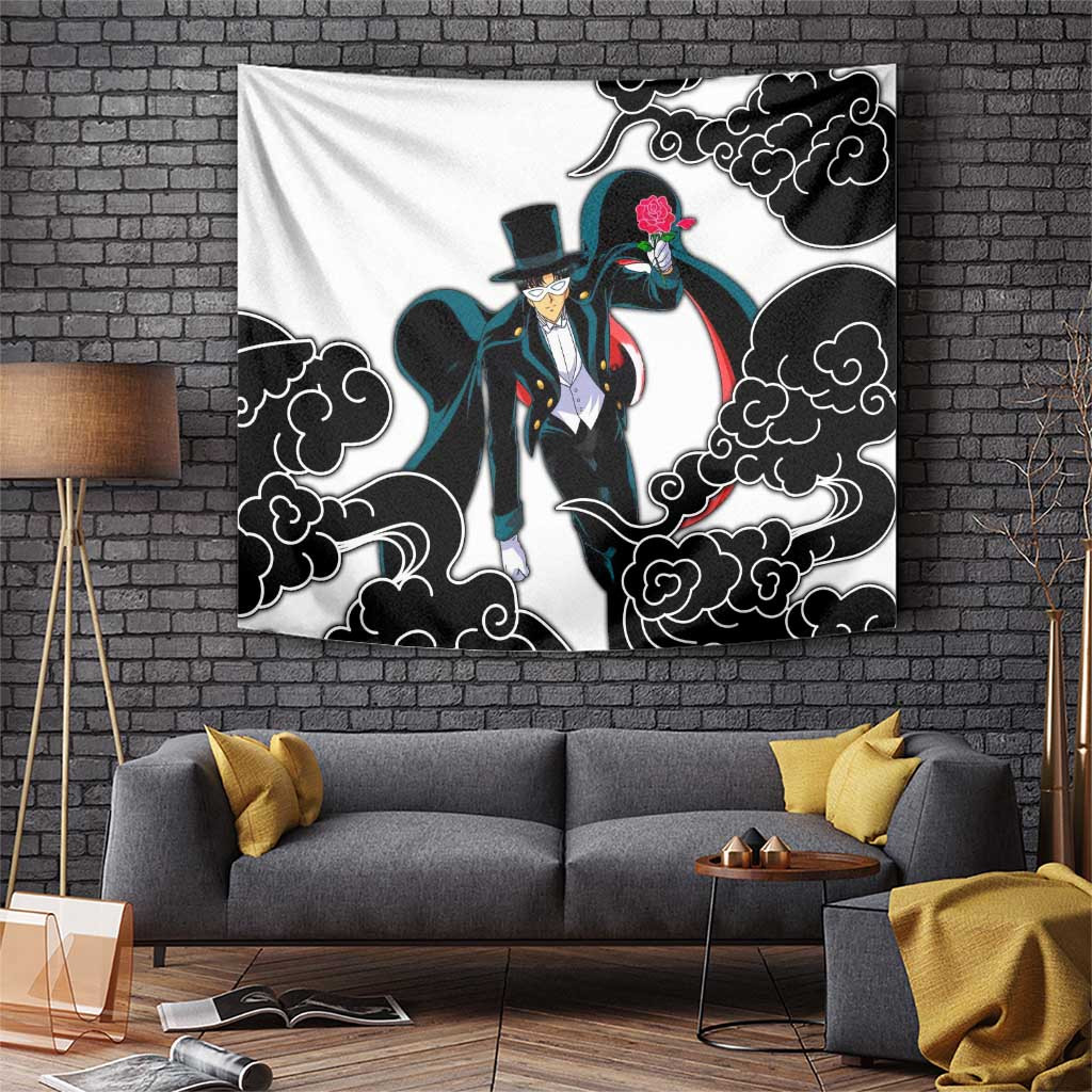 Tuxedo Mask Sailor Moon Tapestry Mysterious Rose Wielding Hero Japan Anime Style