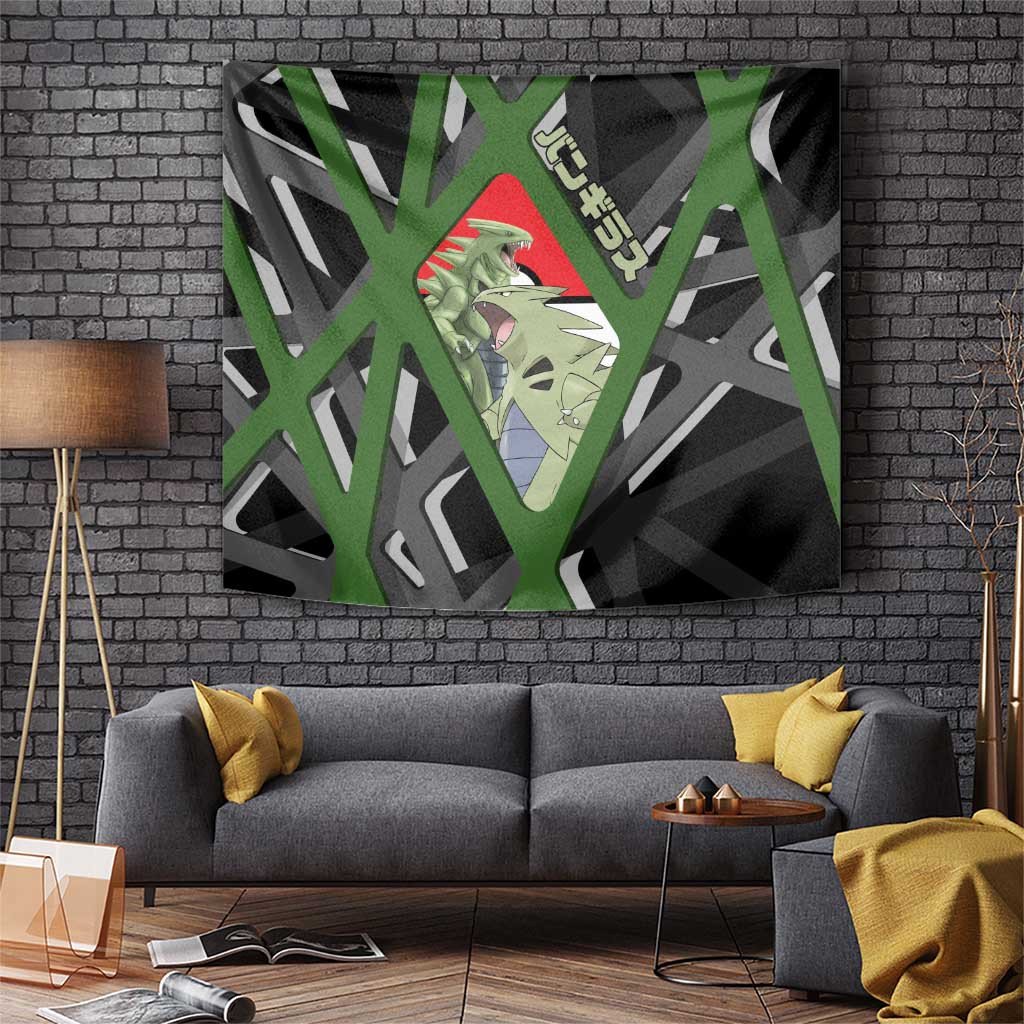 Tyranitar Poke Tapestry With Urban Camo Green Battle Aura