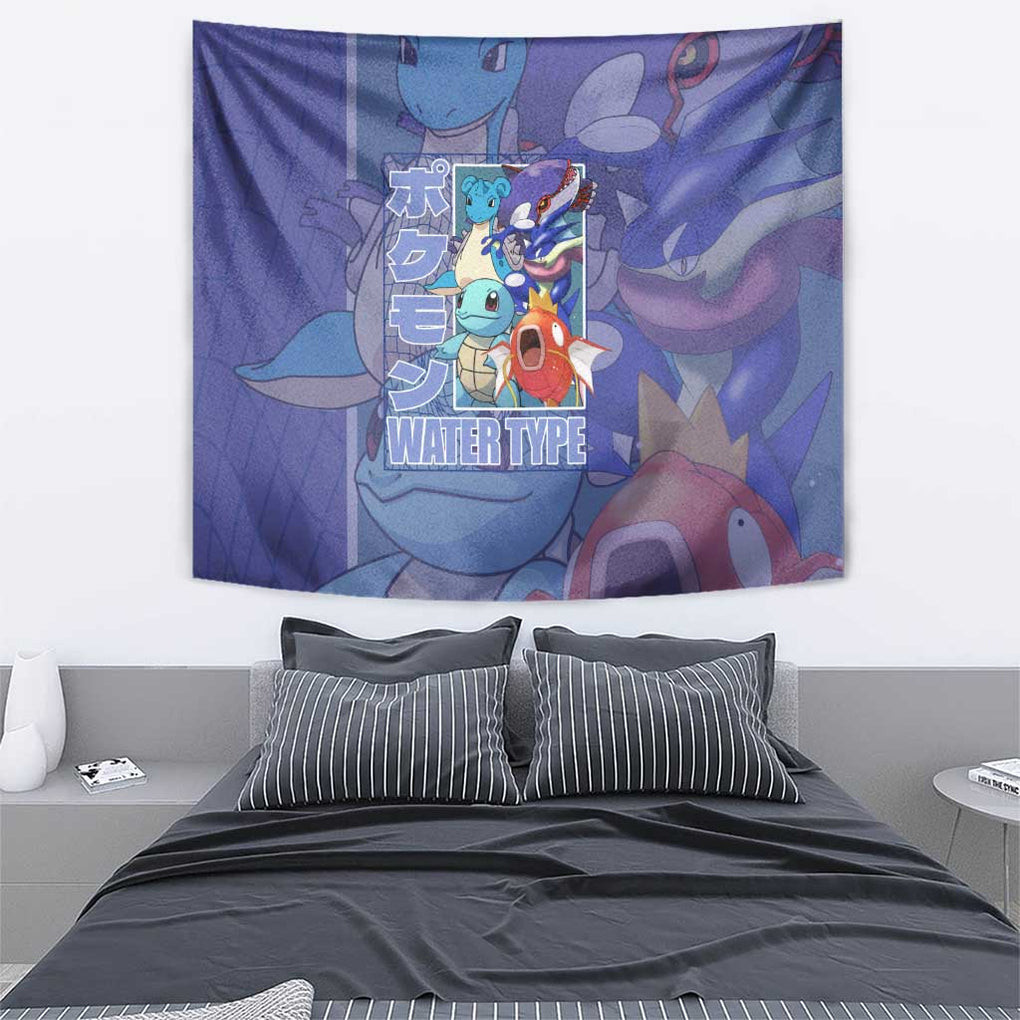 Water Type Poke Tapestry Japan Anime Style