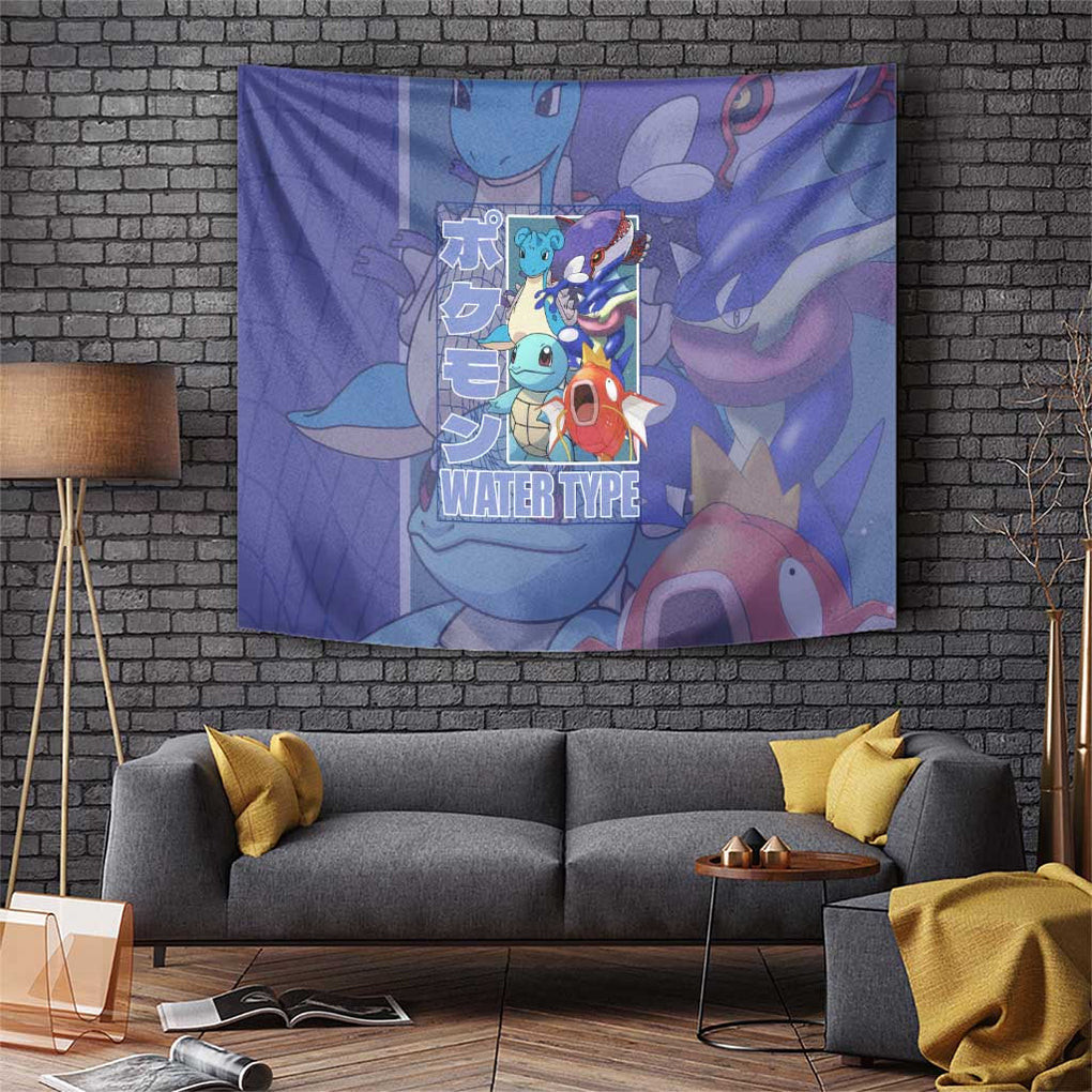 Water Type Poke Tapestry Japan Anime Style
