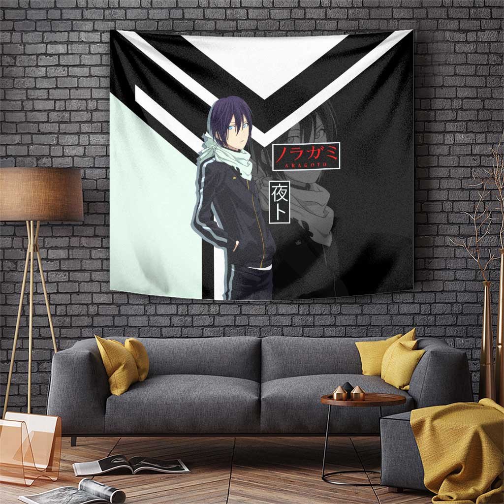 Yato Noragami Tapestry Anime Character Design Black And White