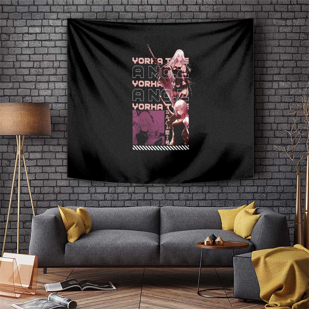 Yorha Type A No2 Tapestry Black With Nier Automata Anime Character Design