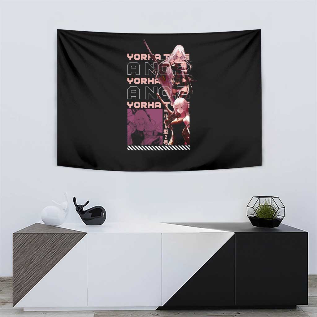 Yorha Type A No2 Tapestry Black With Nier Automata Anime Character Design