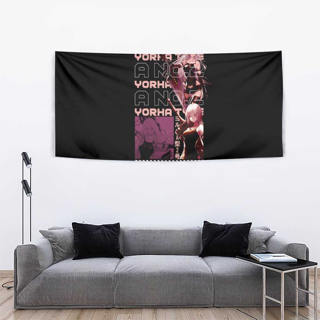 Yorha Type A No2 Tapestry Black With Nier Automata Anime Character Design