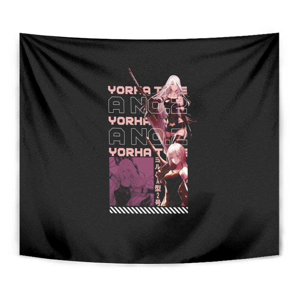 Yorha Type A No2 Tapestry Black With Nier Automata Anime Character Design