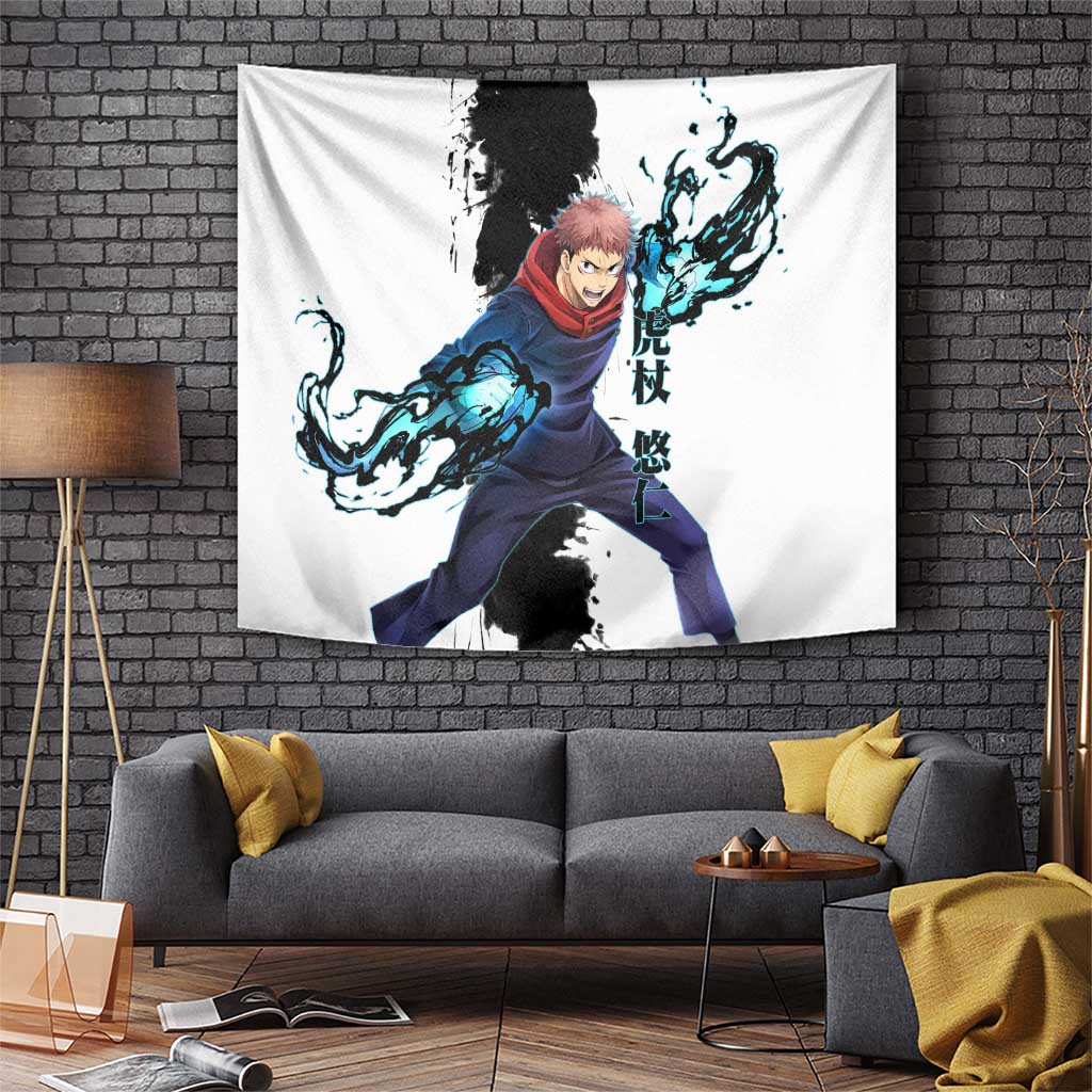 Yuji Itadori Jujutsu Kaisen Tapestry With Cursed Energy Power Burst
