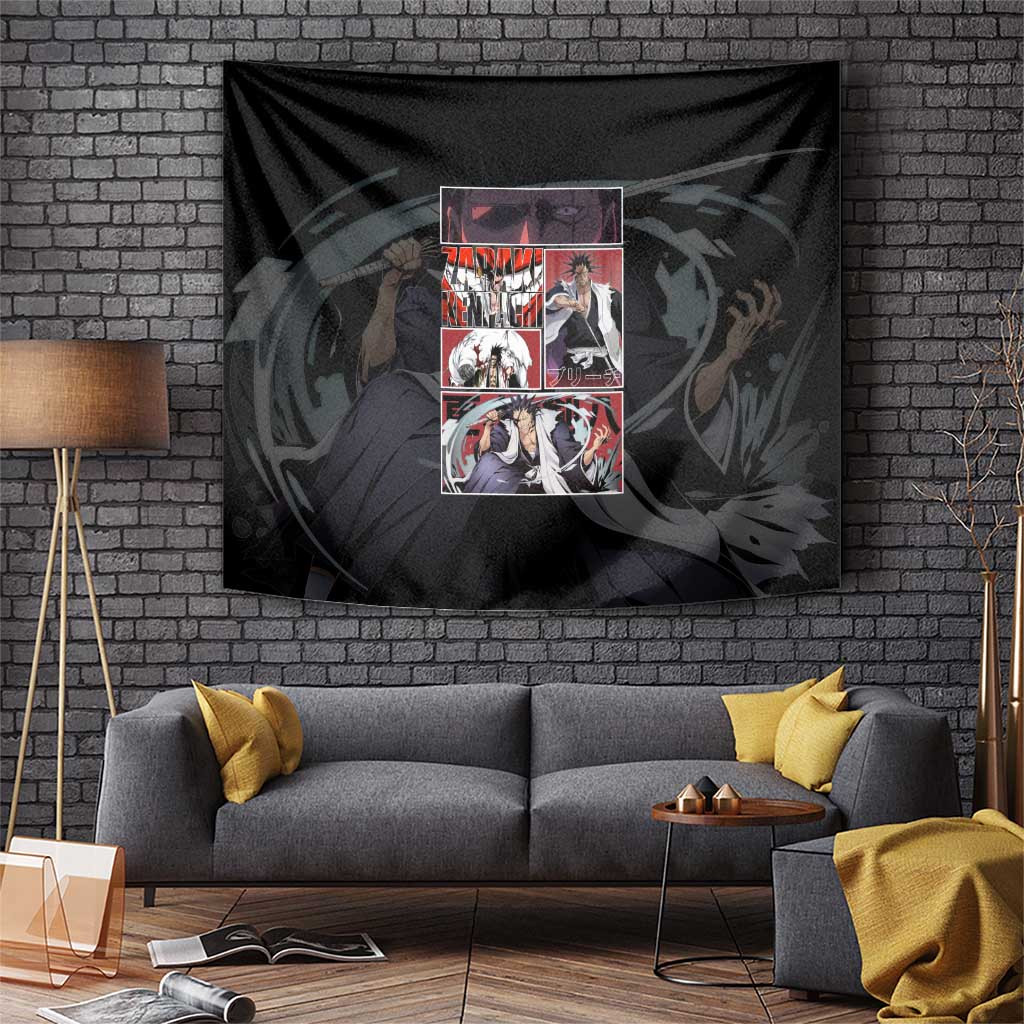 Zaraki Kenpachi Bleach Anime Tapestry With Manga Panels And Squad 11 Symbol