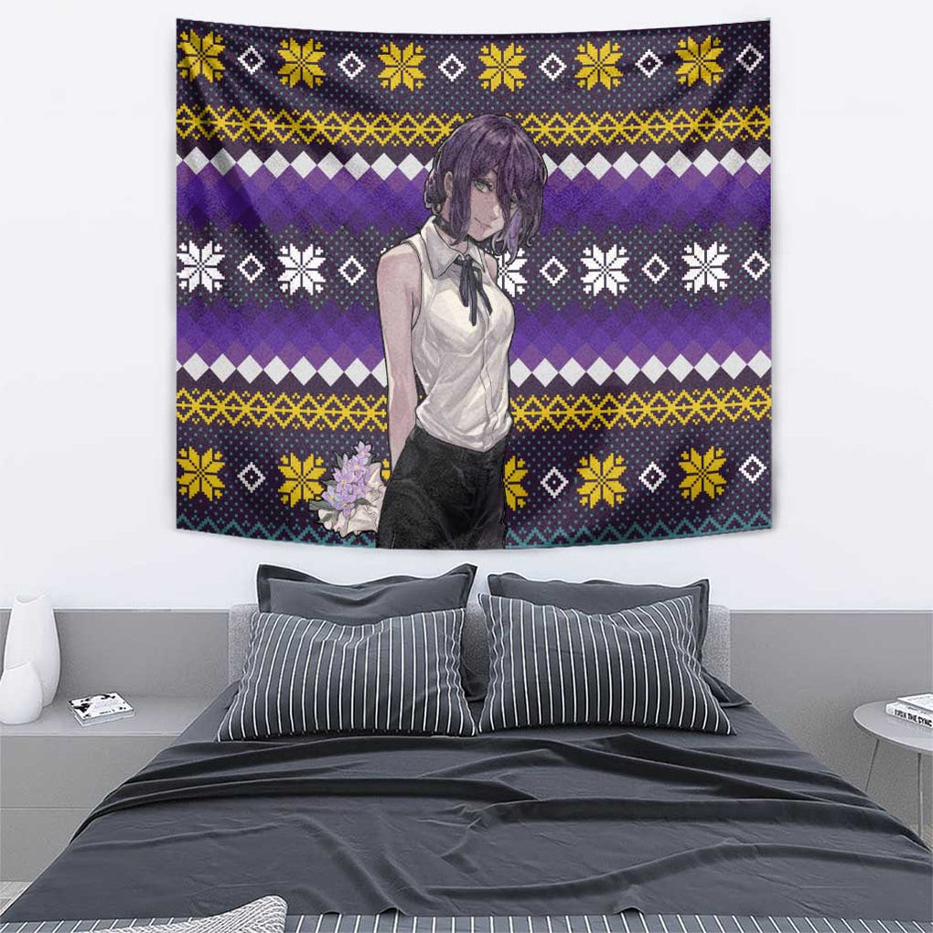 Zere Chainsaw Man Tapestry Anime Mix Christmas Style