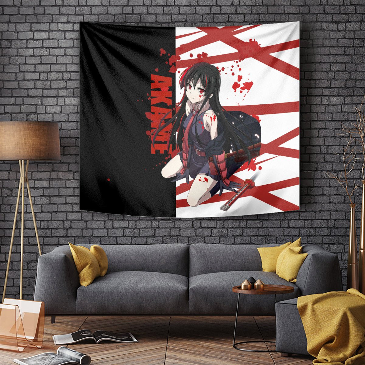 Akame Akame Ga Kill Tapestry Anime Mix Grunge Blood Style