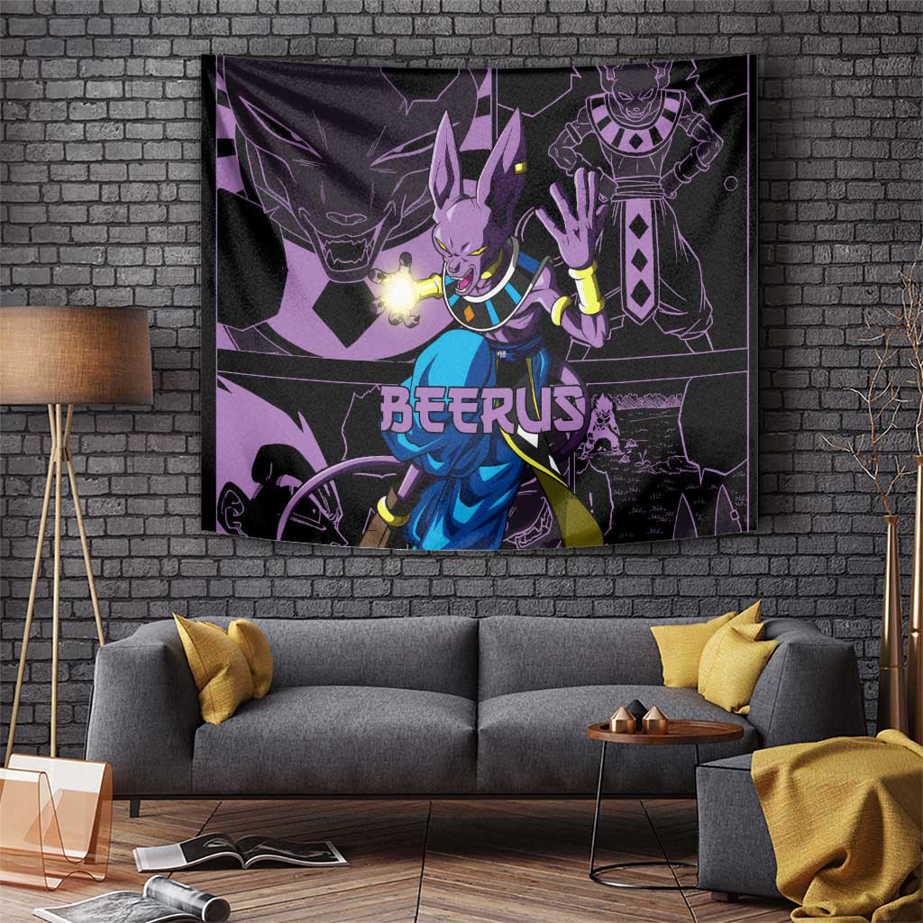 Beerus - Dragon Ball Tapestry Pattern Anime Mix Manga Style
