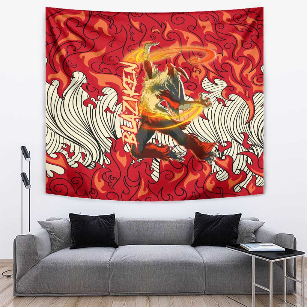 Blaziken - Pokemon Tapestry Anime Style