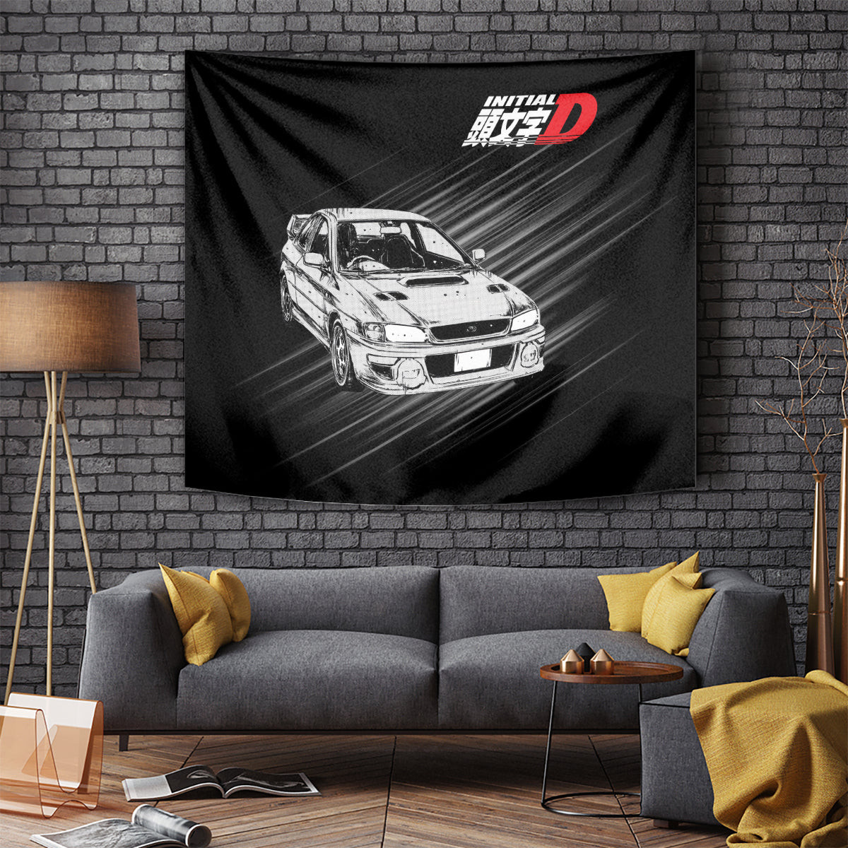 Bunta Fujiwara Impreza Initial D Tapestry Manga Mix Anime Style
