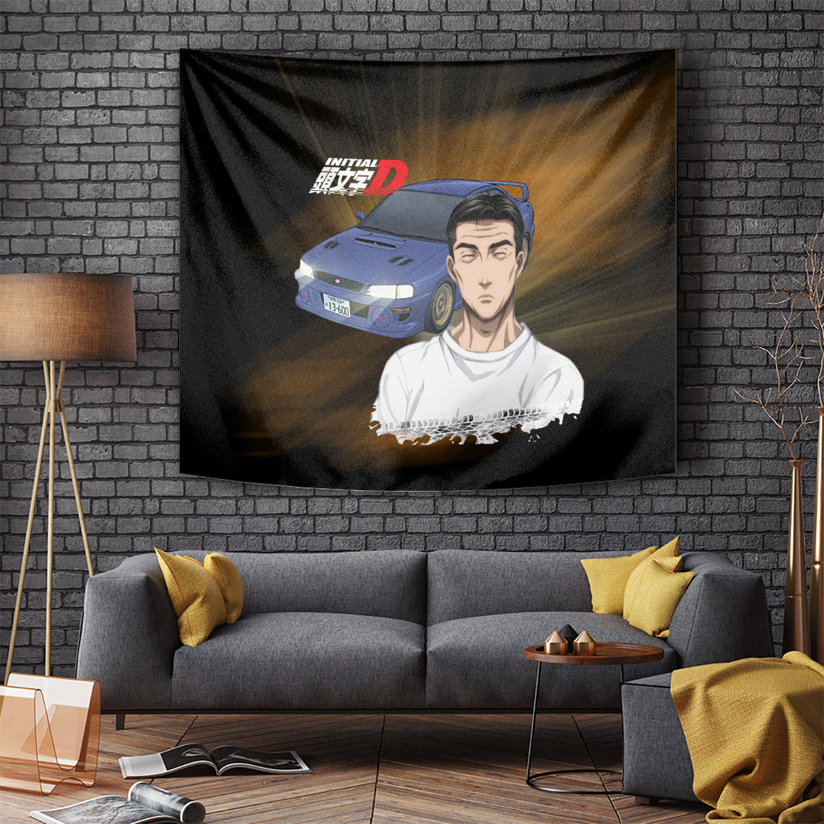 Bunta Fujiwara Initial D Tapestry Manga Mix Anime Style