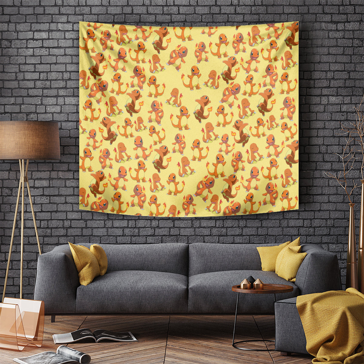 Charmander Pattern Style Tapestry