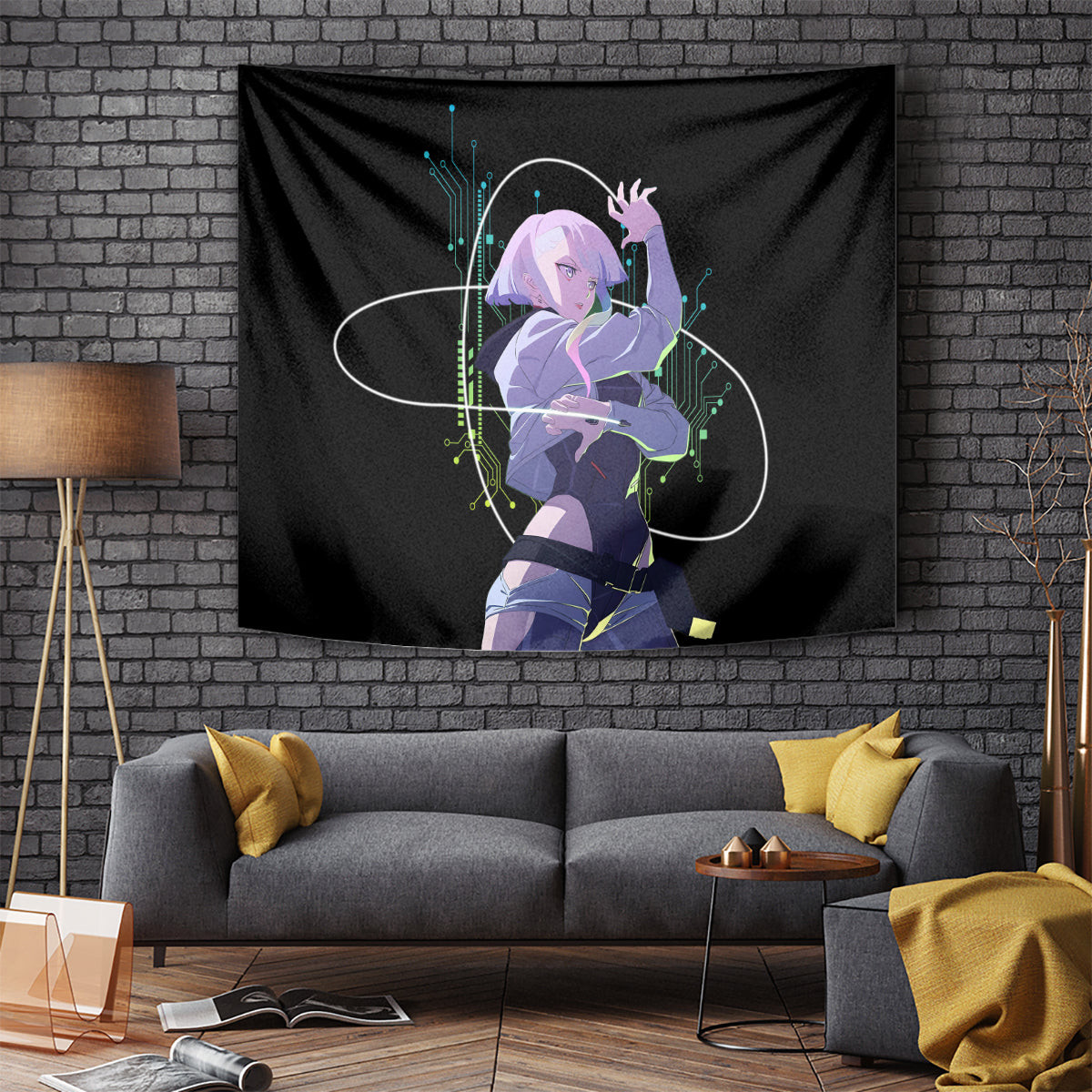 Cyberpunk Lucy Anime Cyberpunk Tapestry