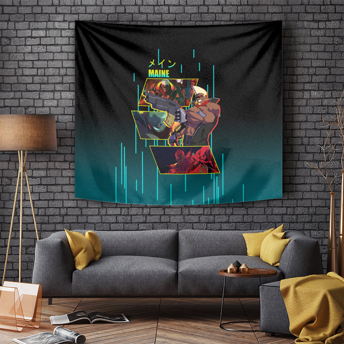 Cyberpunk Maine Tapestry