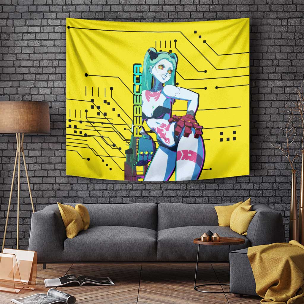 Cyberpunk Rebecca Tapestry Anime Style