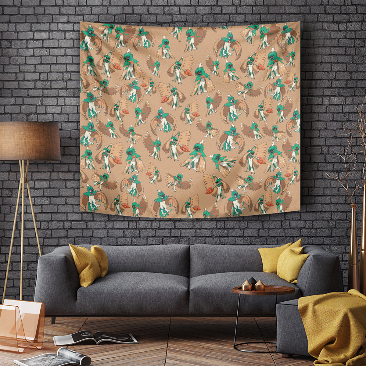 Decidueye Pattern Style Tapestry