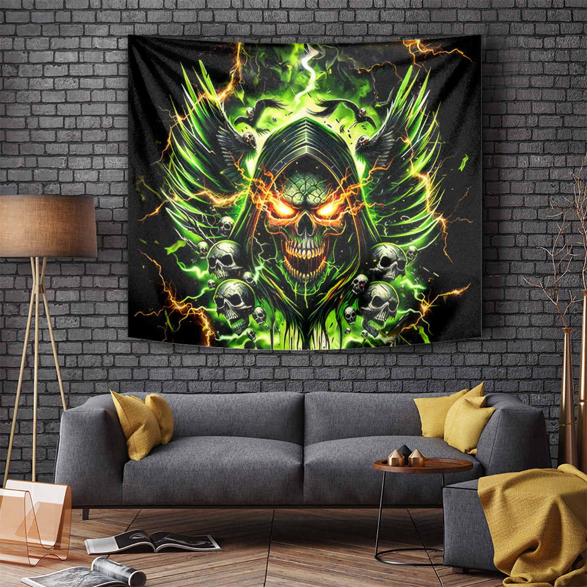 Doule Skull Tapestry Angel To Some Demon To Most Dt01