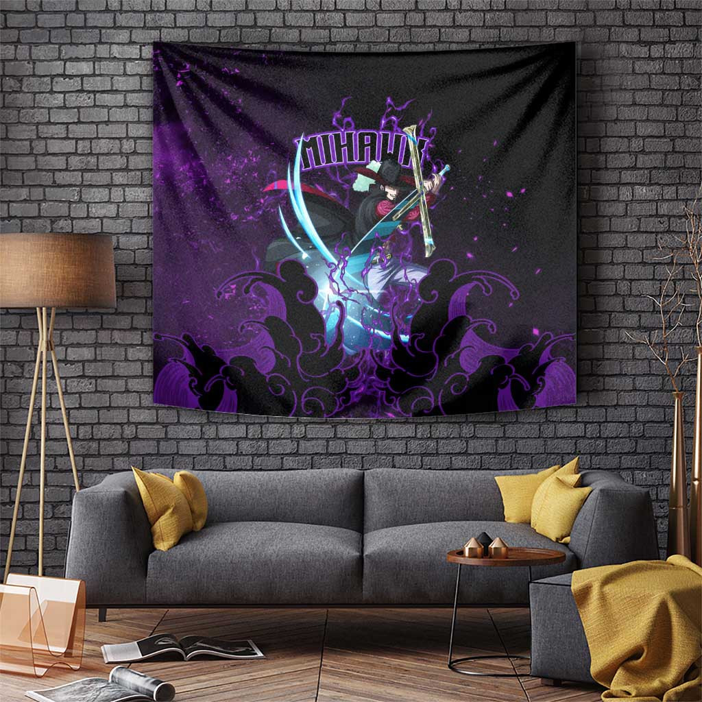 Dracule Mihawk - One Piece Tapestry Haki Pattern Anime Style