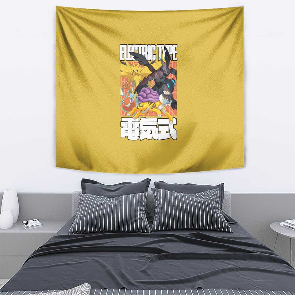Electric Type Pokemon Tapestry Anime Style
