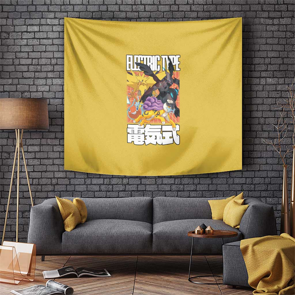 Electric Type Pokemon Tapestry Anime Style