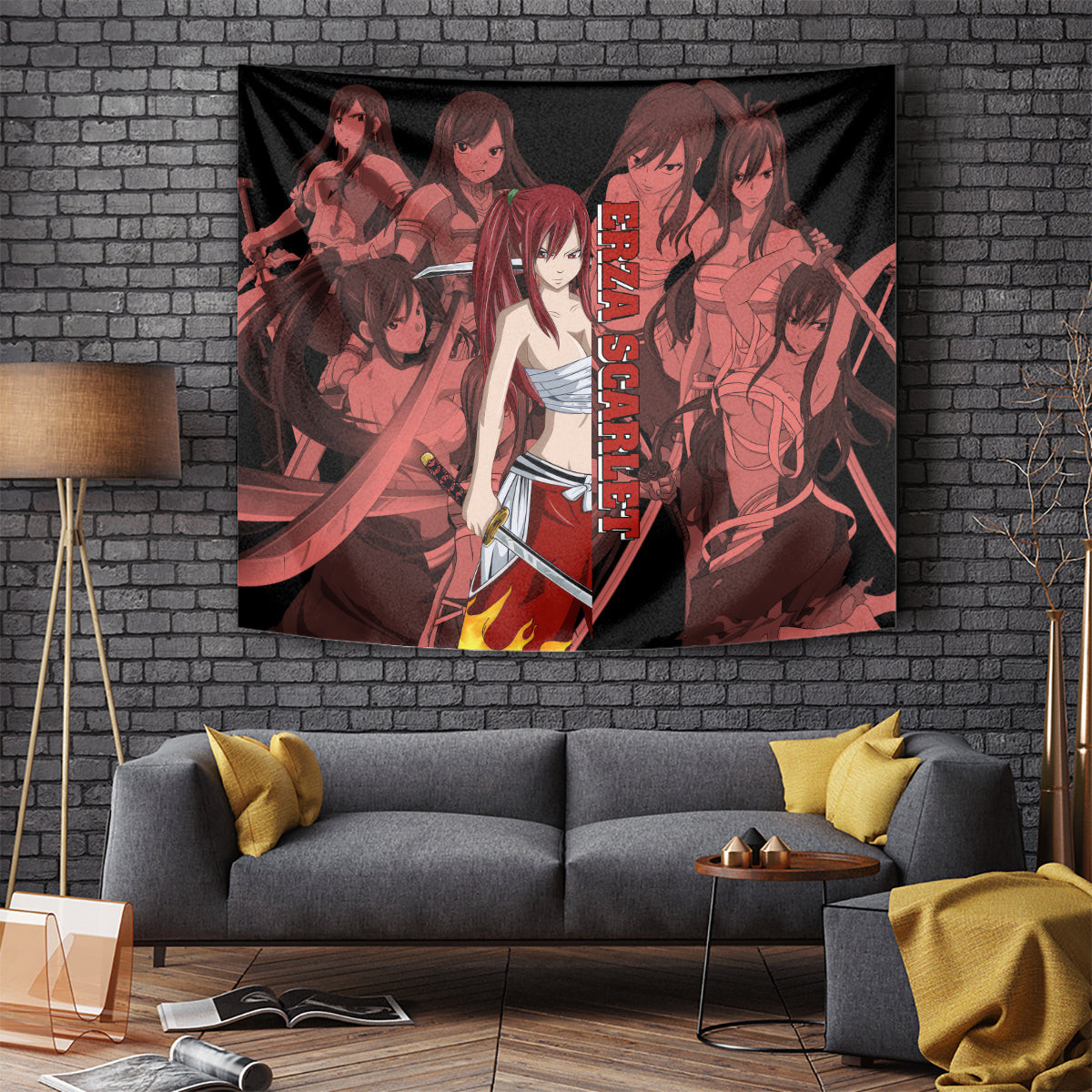 Erza Scarlet Fairy Tail Tapestry Anime Mix Manga Style
