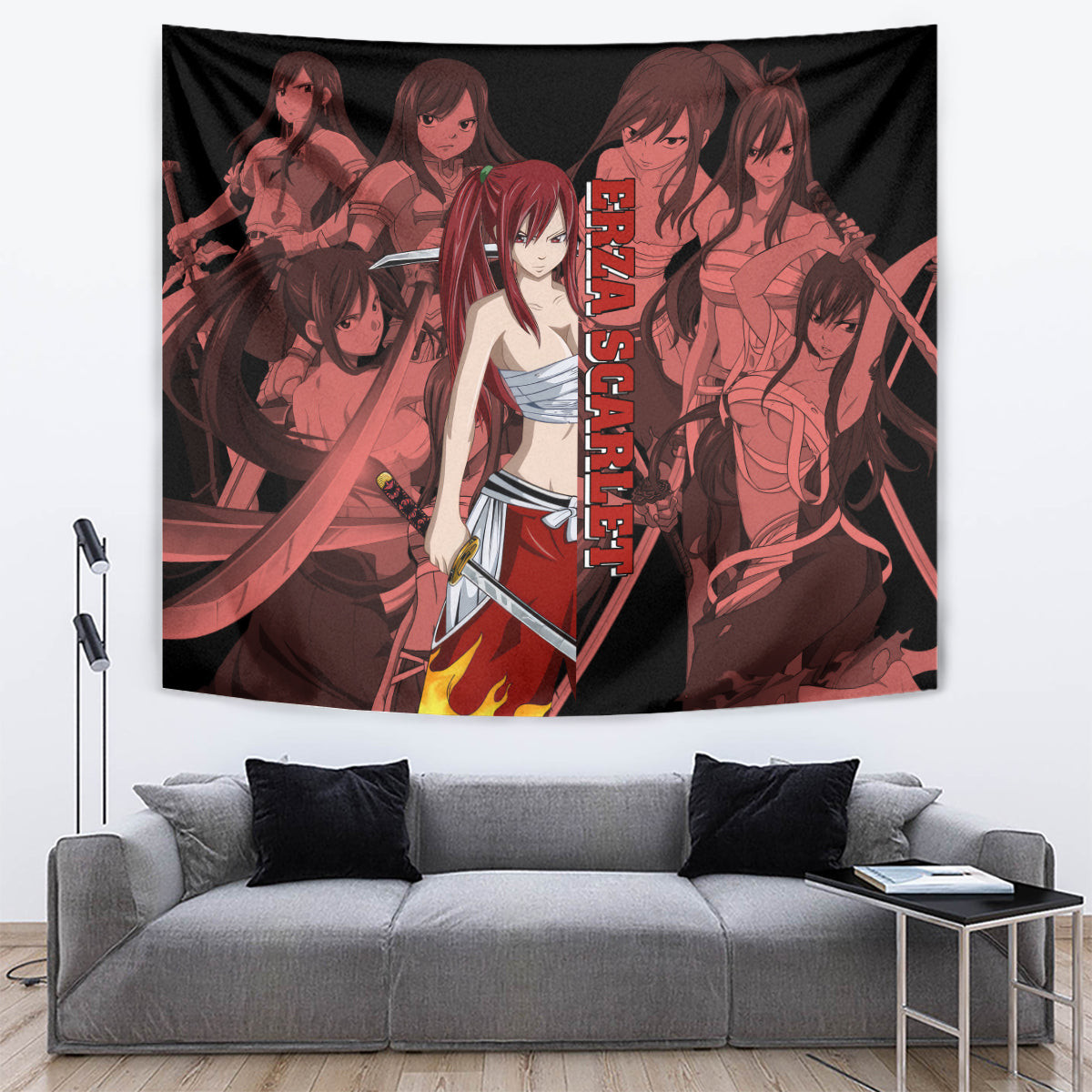 Erza Scarlet Fairy Tail Tapestry Anime Mix Manga Style